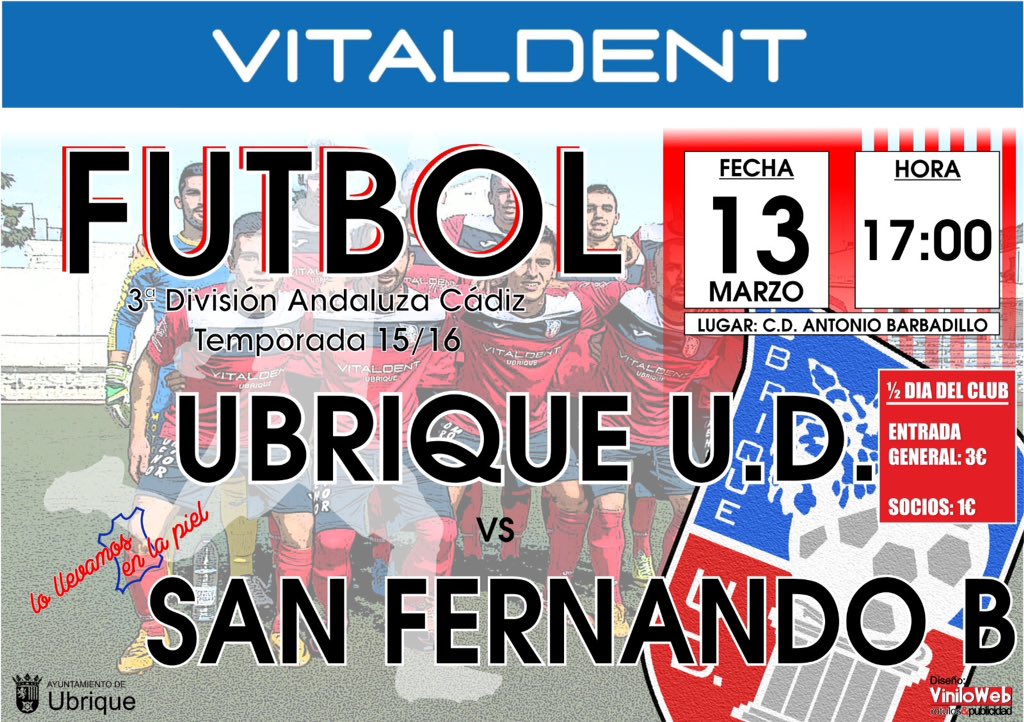 UbriqueUDSenior's tweet photo. Ven a apoyar al Ubrique UD para poder continuar esta buena racha de resultados frente al líder !! Apoya a tu equipo! https://t.co/NuqN2pb83D