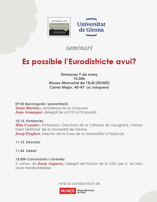 puigbertjosep's tweet image. Demà al @museuexili de #La Jonquera (10.00) parlarem de l'#Eurodistricte de l'Espai Català #Transfronterer #CatNord