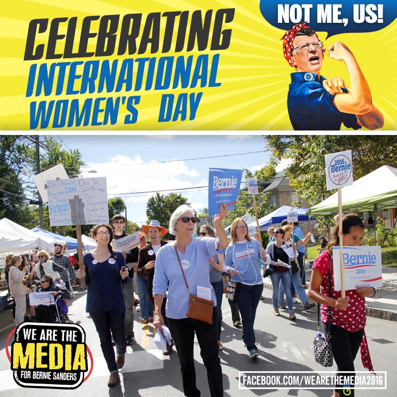 4OurRevolution's tweet photo. It's #BernieTime!  #GetOutTheVote for #Bernie2016 on #InternationalWomensDay. #FeelTheBern! #MIprimary #LAprimary https://t.co/9I7ep63VNX