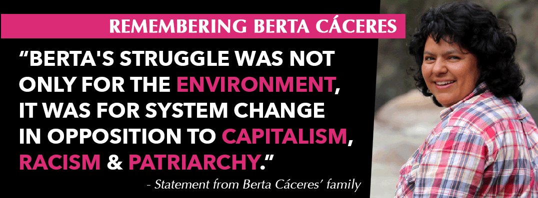 GreenpeaceUK's tweet photo. Today, on #InternationalWomensDay, we remember activist Berta Cáceres who was murdered last week. Rest in power. https://t.co/LZJSgcd96b