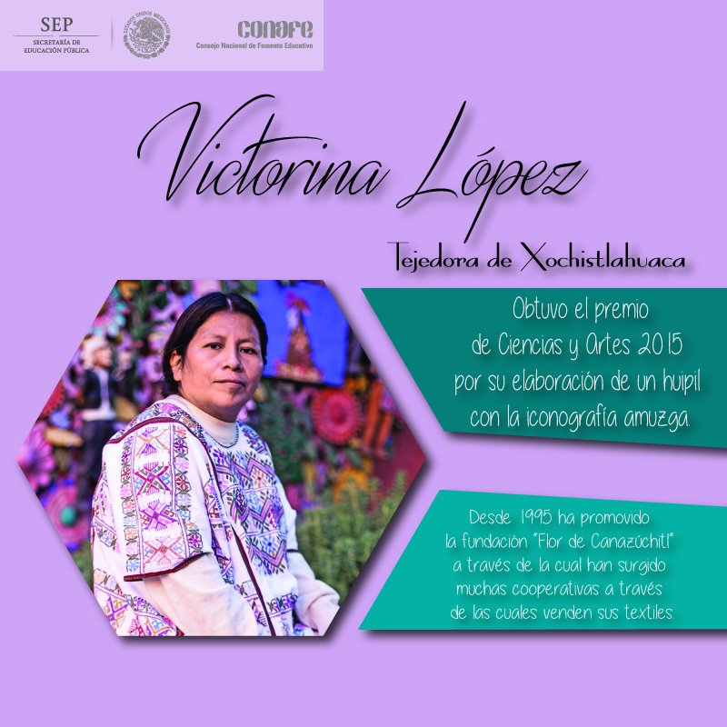 Les compartimos la historia de Victorina López, Premio Nacional de Ciencias y Artes 2015. #DíaInternacionalDeLaMujer