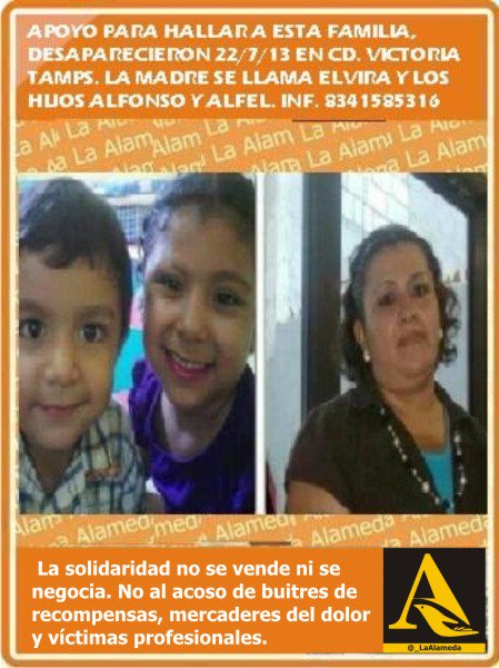 @_LaAlameda (@_laalameda) on Twitter photo #Losbuscamos Elvira y sus hijos Alfonso y Alfel 22/7/13 #CdVictoria #Tamaulipas <a href="/qual36/">RicardoAlvarado</a> #Tamps #Reynosa #Losbuscamos Elvira y sus hijos Alfonso y Alfel 22/7/13 #CdVictoria #Tamaulipas <a href="/qual36/">RicardoAlvarado</a> #Tamps #Reynosa