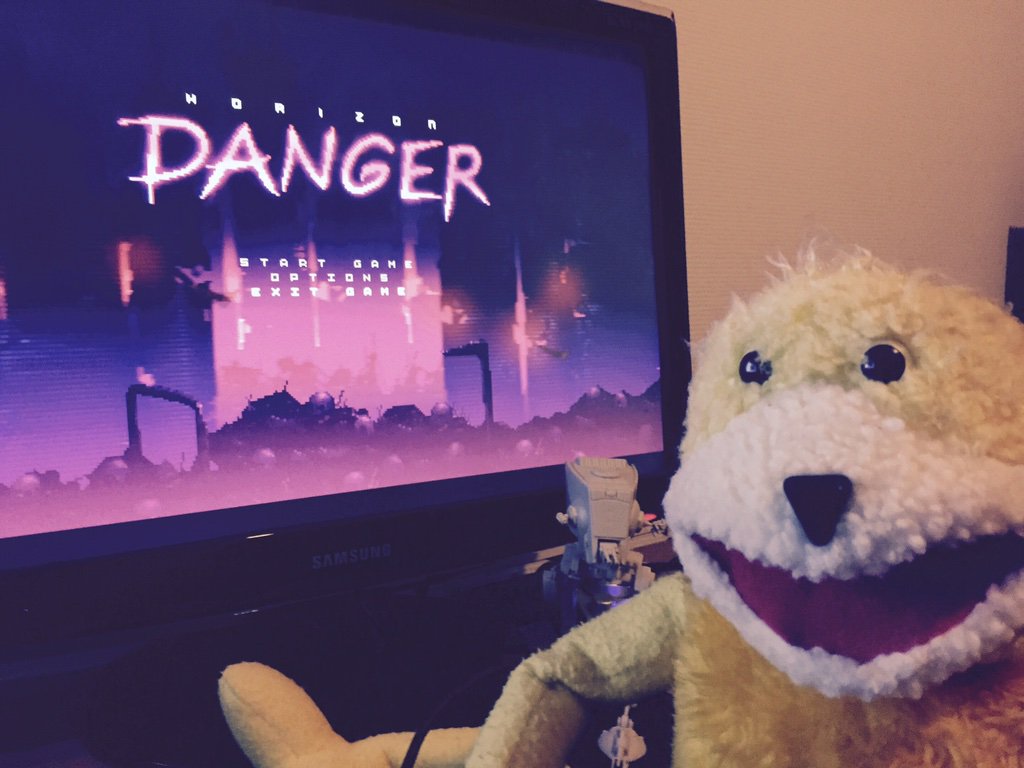 SCaffa's tweet photo. Happy with the new team member that gets really excited while playtesting Horizon Danger. Gets a bit competitive tho https://t.co/jMkWASd03S