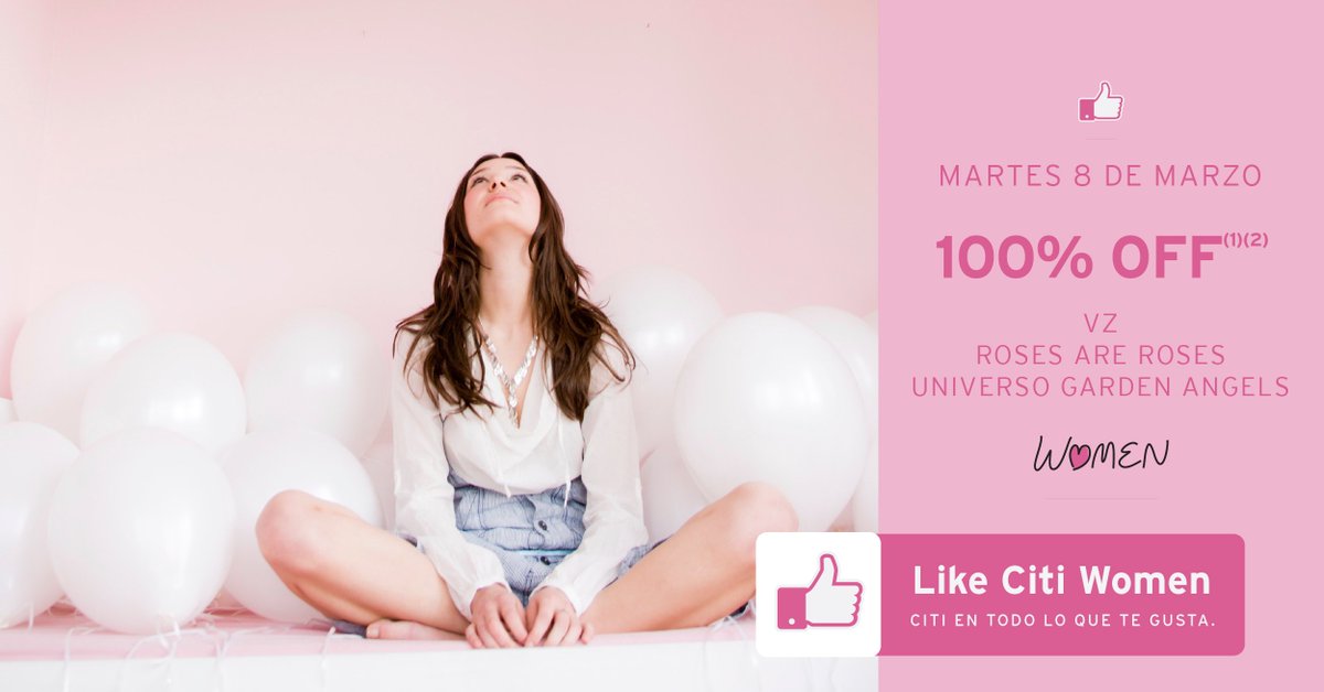 Celebrá el #DíaDeLaMujer con un 100%OFF en <a href="/VZoficial/">VZ Bath & Body</a> <a href="/rosesarerosesok/">Roses are Roses</a> y <a href="/ugardenangels/">UniversoGardenAngels</a> con tu <a href="/Citiwomenarg/">Citi Women Argentina</a>