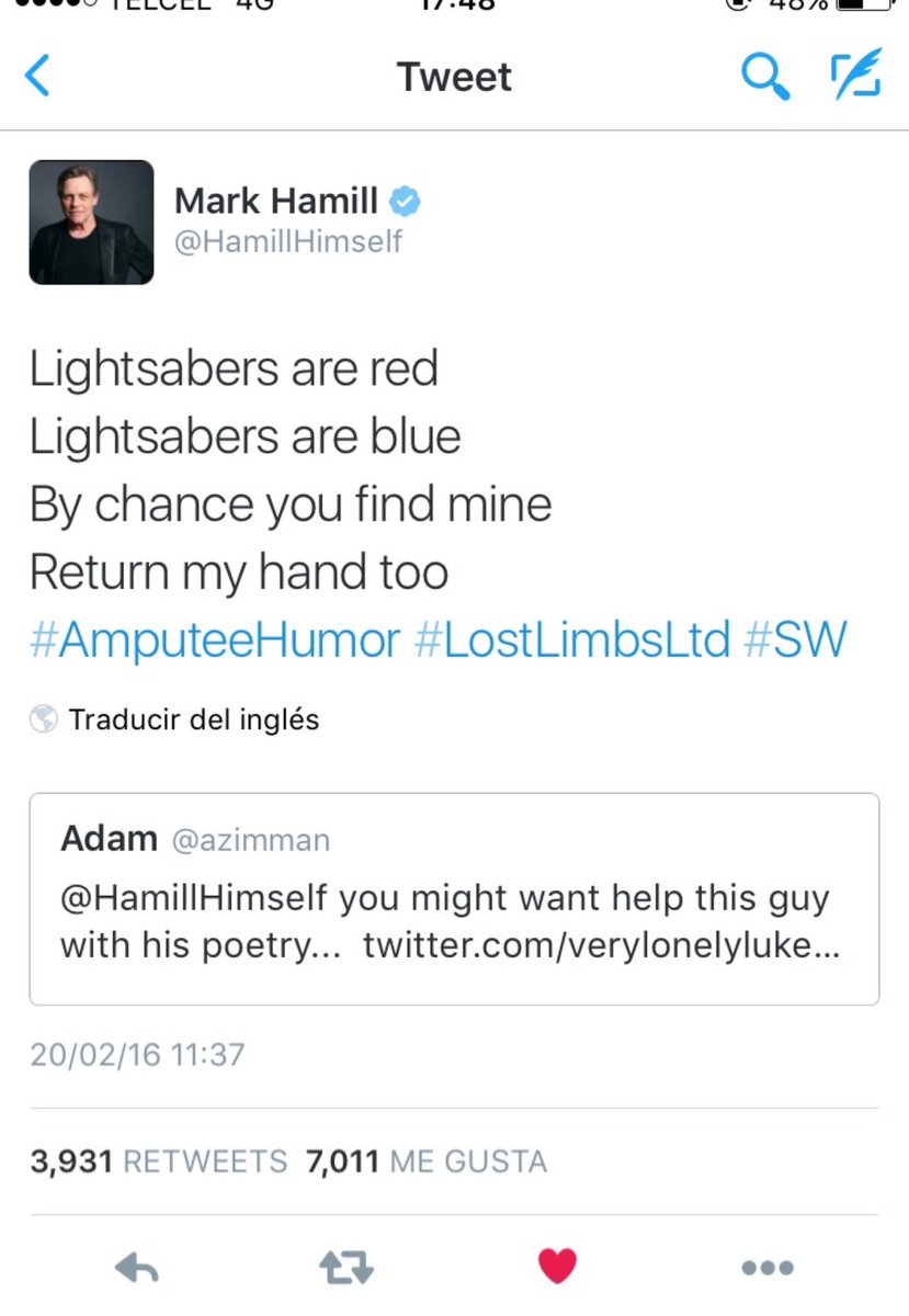 #MarkHamill #LukeSkywalker #StarWars #HamillHimself #Twitter #Lightsabers