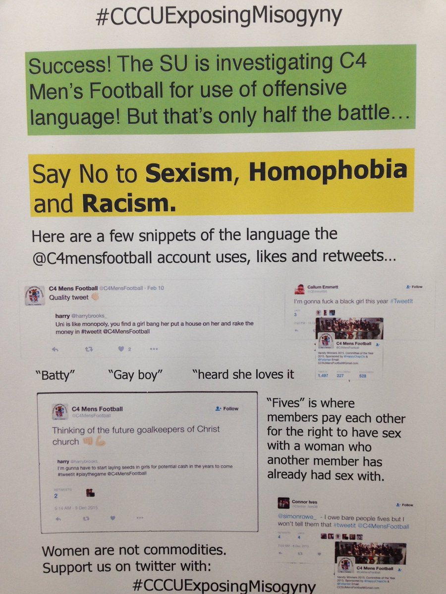 _OfficialLizard's tweet photo. New posters look great ππ» #CCCUExposingMisogyny https://t.co/qi0jOnBcQE