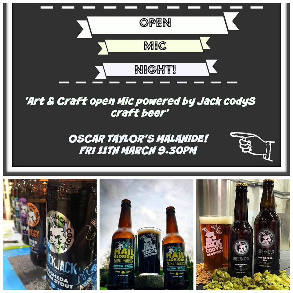 jackcodys's tweet photo. Open Mic night powered by yours truly kicking off Friday in Oscar Taylors Malahide! Ruairi will be there from 9.30! https://t.co/2LNy2txI3u