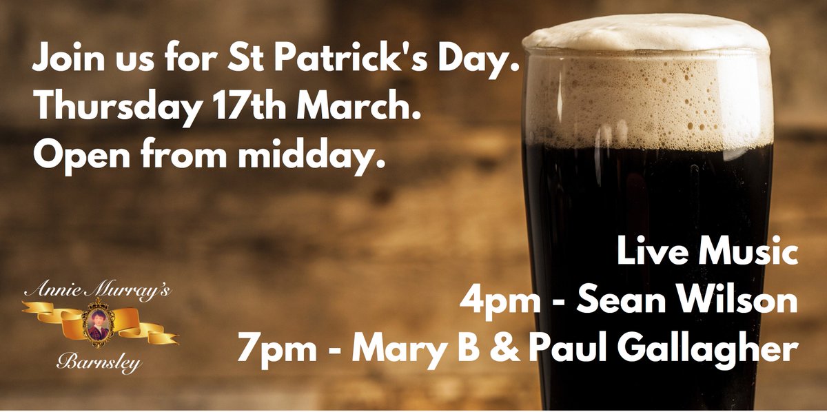 AnnieMurrays's tweet photo. Who's counting down to #StPatricksDay ???!!! Join us for the best party around. https://t.co/SwRAXi1qMP