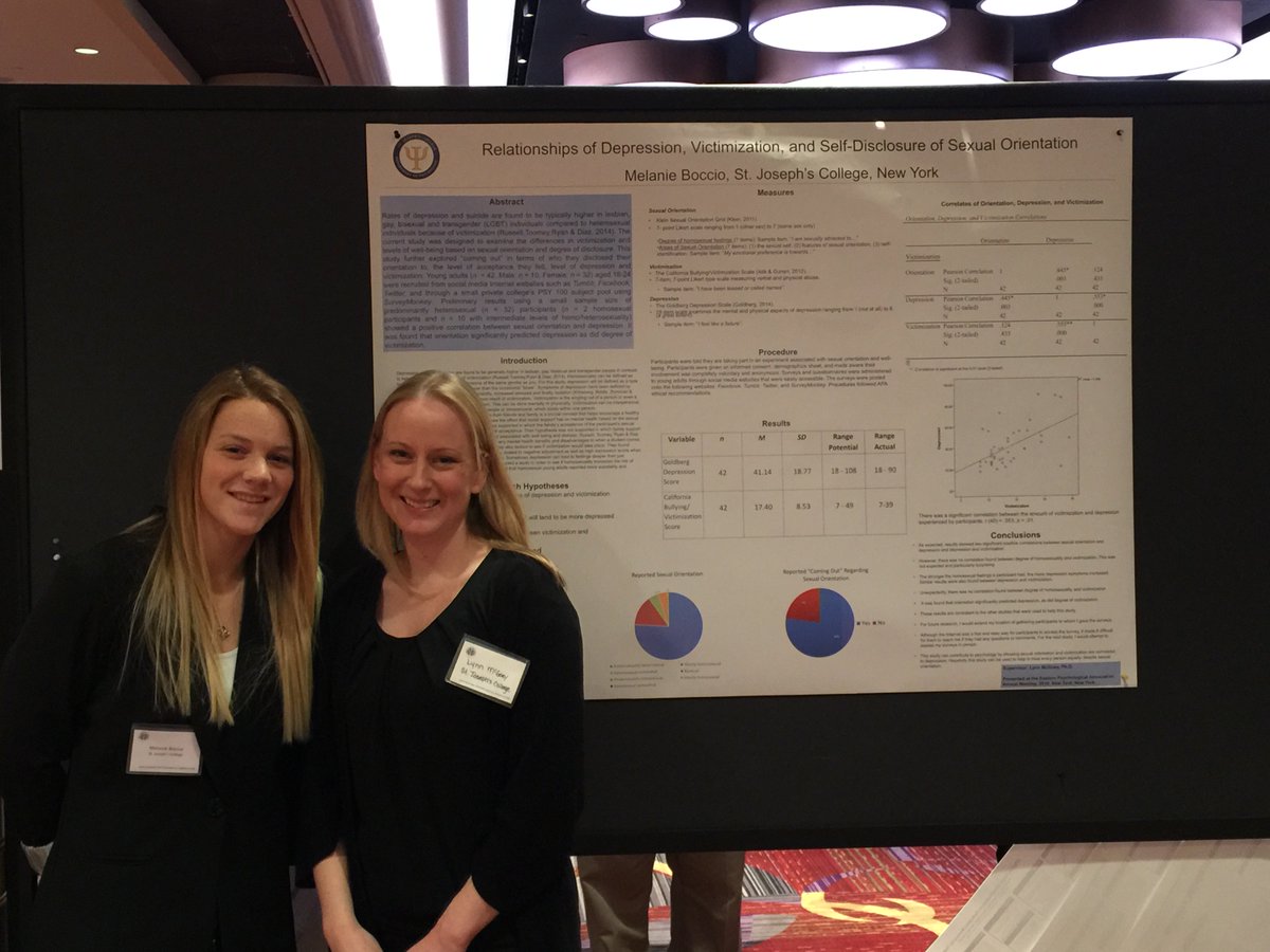 stjoesny's tweet photo. SJC Long Island's Melanie Boccio '16 presented her senior thesis @easternpsychol #EPA16 in NYC this past weekend. https://t.co/tHpIyIBx5y