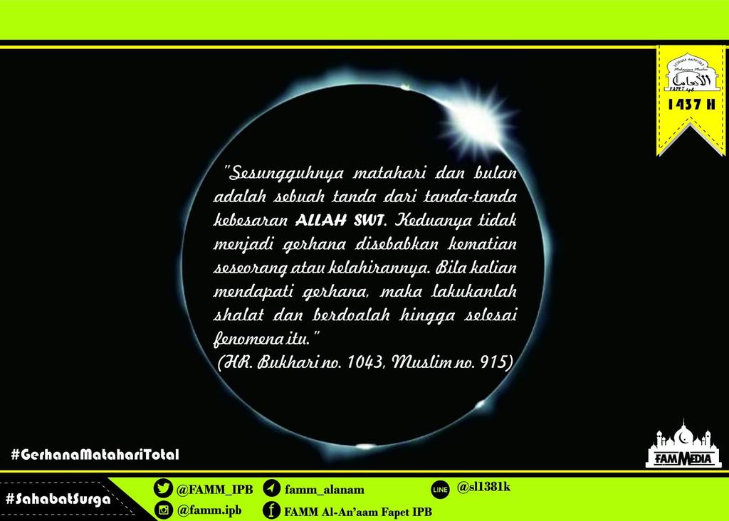 KETIKA GERHANA TERJADI

#FAMMAl-An'âm1437H
#GerhanaMatahari