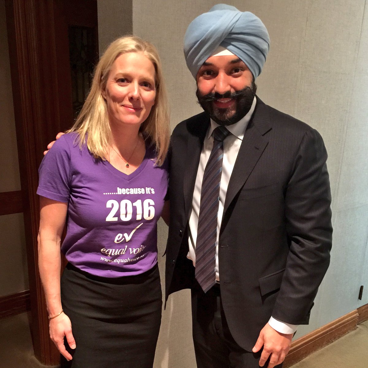 cathmckenna's tweet image. Thanks @EqualVoiceCA for the great t-shirt! I think @NavdeepSBains even wanted one... #Becauseits2016