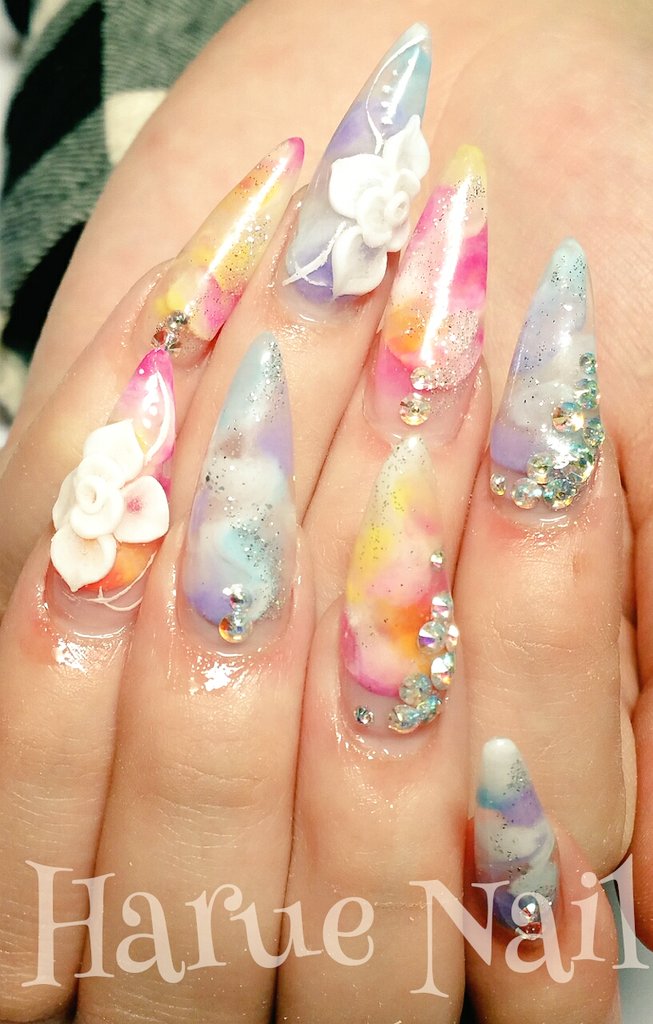 Harue ロングネイル 春ネイル スカルプチュアネイル 岡山ネイル T Co Vk5gilzjp6