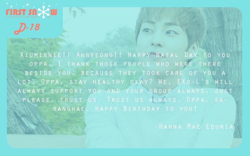 firstsnowph's tweet photo. D-18! I'm sure that minseok love and trust us all !!~ <3
#xiudaybdayproject #featuredmessage https://t.co/XGvDb0fdJV