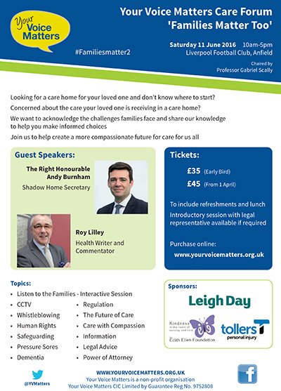 #familiesmatter2 Care Forum 11 June 2016 - Early bird tickets on sale now! ow.ly/ZcKFe <a href="/YVMatters/">Your Voice Matters</a>