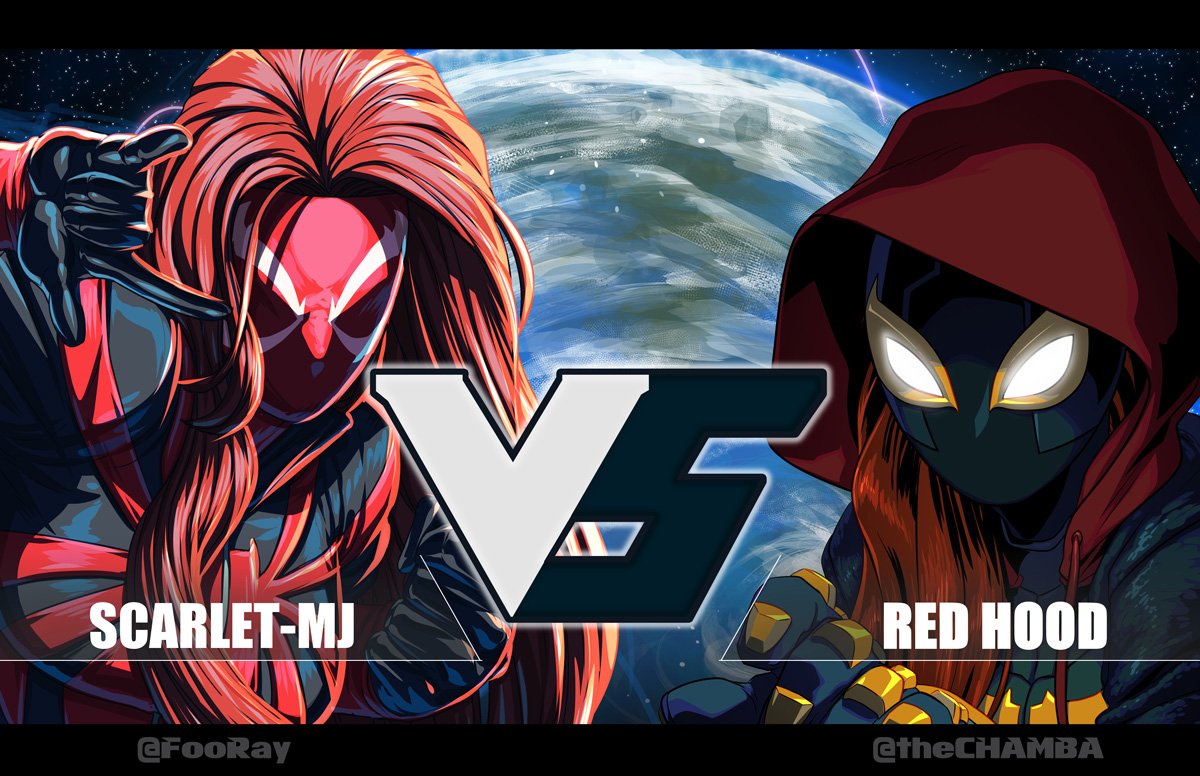 theCHAMBA's tweet photo. 07/10 #ChipperChapCollabCommission between @FooRay (his designs) & myself.
#ScarletMJ VS #RedHood
#theCHAMBA https://t.co/BvMg9Vrkjy