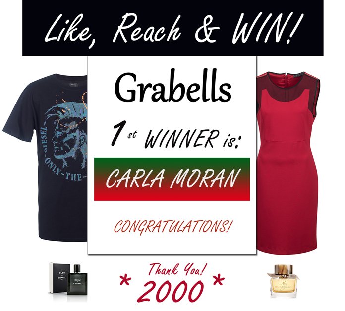 GrabellsMall's tweet photo. First #Winner from #Grabells #Facebook #Contest Announced!
Congratulations, Carla Moran! https://t.co/WQFPLt28sl