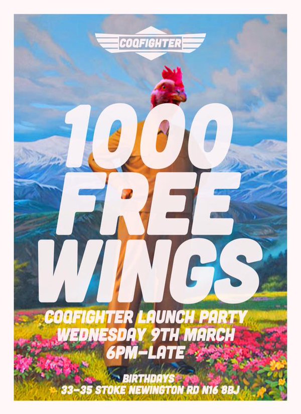 SkintLondon's tweet photo. Hackney, you ready for FREE chicken tonight? Get along @_birthdays N16 pronto! https://t.co/KrqYmENWma #skint