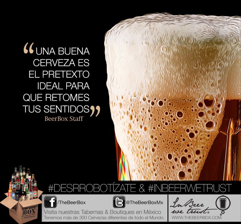 TheBeerBoxMx's tweet image. ¡Dale un Upgrade a tus sentidos! 
Te esperamos en nuestras Tabernas &amp;amp; Boutiques. 
#InBeerWeTrust #Desrrobotízate