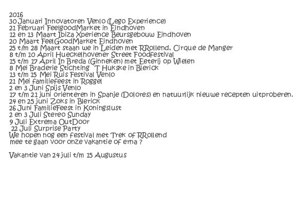 Onze volle agenda...Trots...