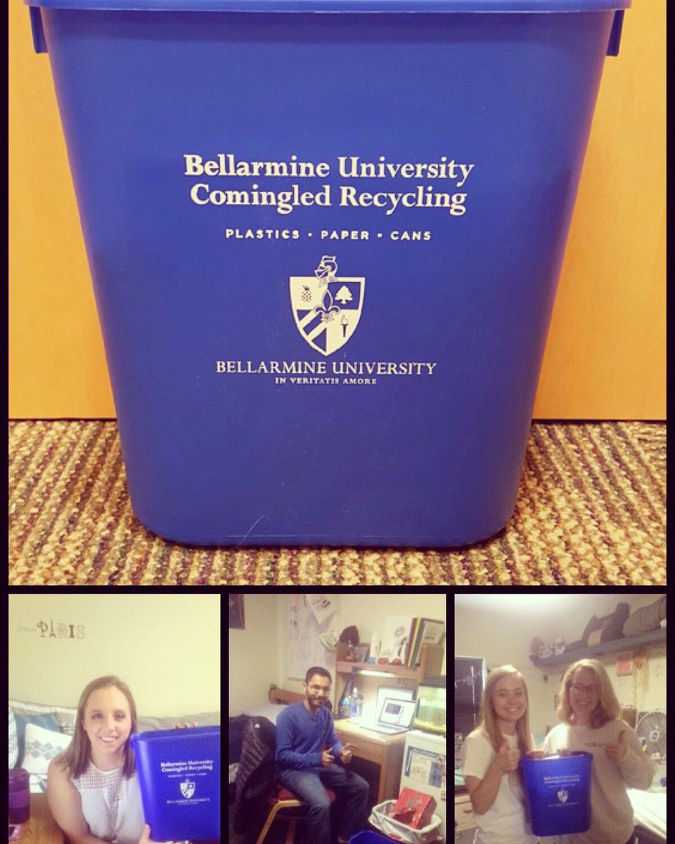 BellarmineSGA's tweet photo. Excited the new recycling bins are in! Thanks to Brian Ullrich for his help on developing this project #burecycle https://t.co/K56G8TiDI2