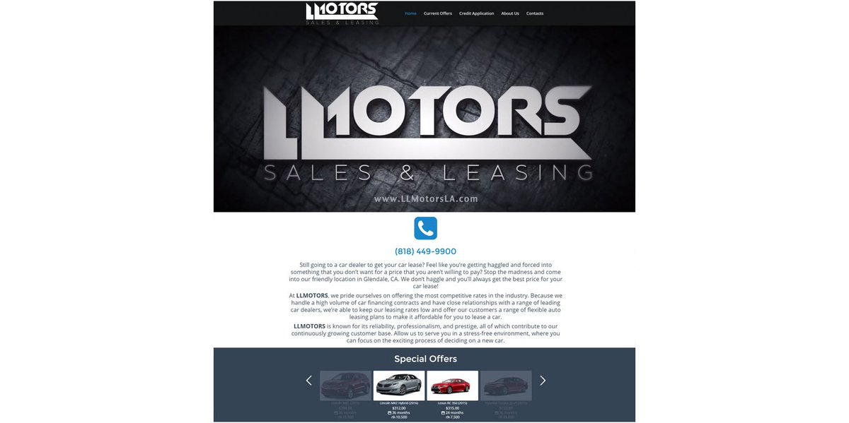 ArpiDesign's tweet photo. #CarDealer #WebsiteDesign for #LLMotors in #Glendale
https://t.co/AsfmK503ry
#ArpiDesign #WebDesign #SEO https://t.co/o7FIEsyGPd