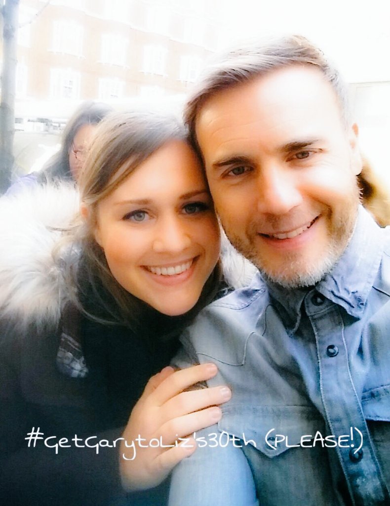 Lizjones86's tweet photo. Please help me celebrate my 30th on 13/08 @GaryBarlow #letsmakeitadate https://t.co/zuPN5OZMUo