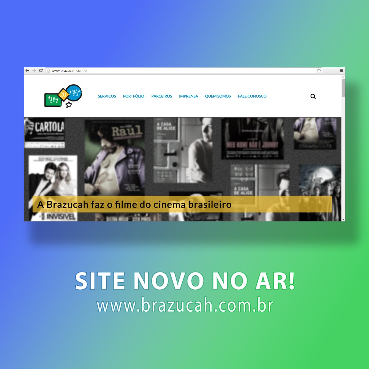 Brazucah's tweet photo. Sim, tem site novo da Brazucah no ar! Cinema brasileiro correndo nas veias. Acesse: https://t.co/YigKEOf9QA https://t.co/TaQpoByLsw