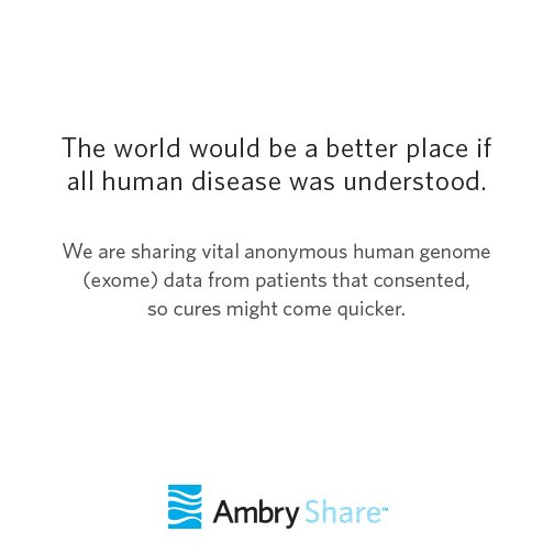 AmbryGenetics's tweet photo. The world would be a better place if all human disease was understood. #SharingIsCuring  https://t.co/ALIDKVmf2a https://t.co/uMKLZCqRaN