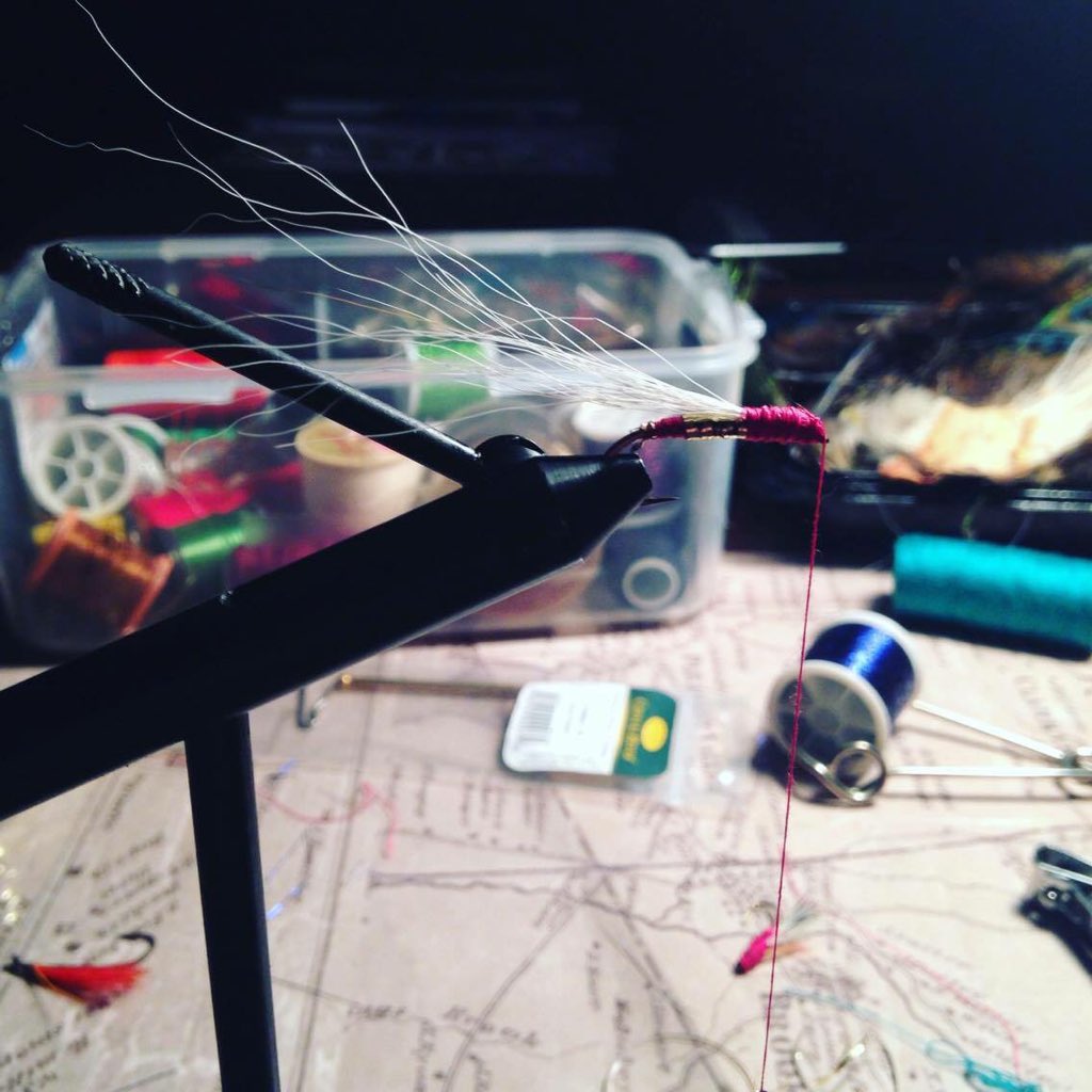 womenthathunt's tweet photo. Mary is busy making flies ...fishing season is right around the corner 🐟🚤🎣 https://t.co/Cd1hkKAr9h