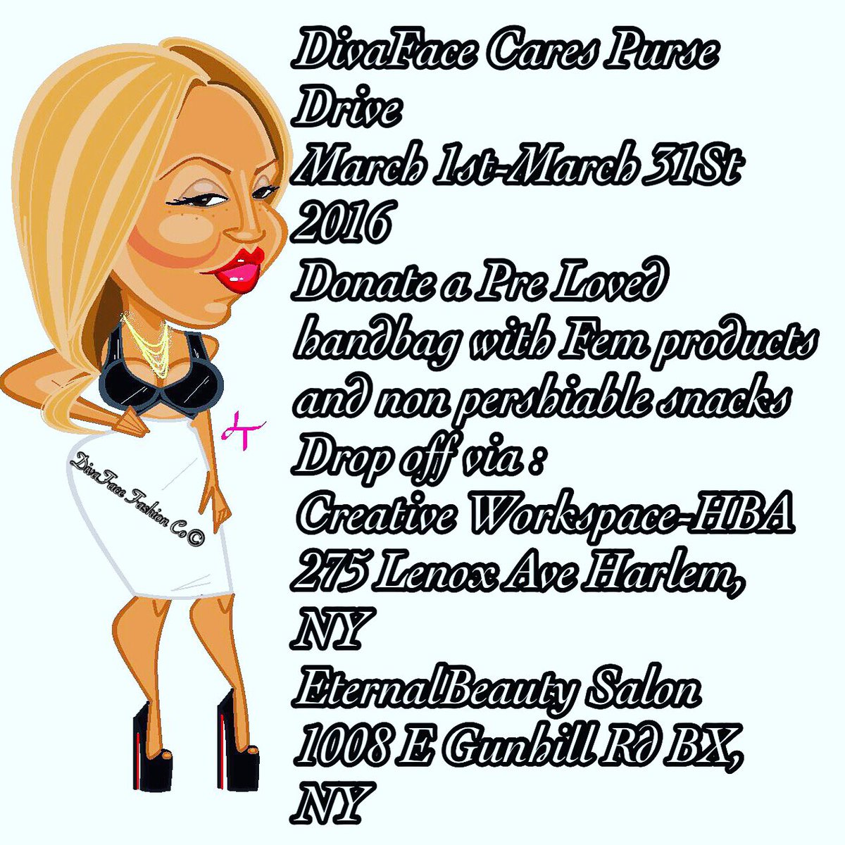 MS_ABOVETHEREST's tweet photo. Happy International Women's day!!! lets celebrate one another by donating a handbag for a good cause! #DFCPD https://t.co/PbkF79zJAN