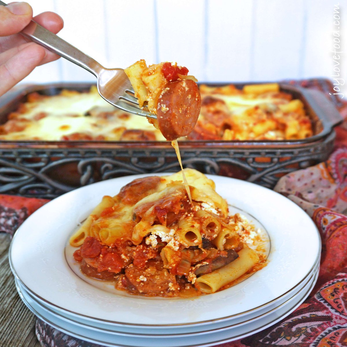 joymooiweer's tweet image. Cheesy Baked Ziti with Kielbasa - new #recipe at goo.gl/sJM7GP #easy #DeliciousDinners #ad