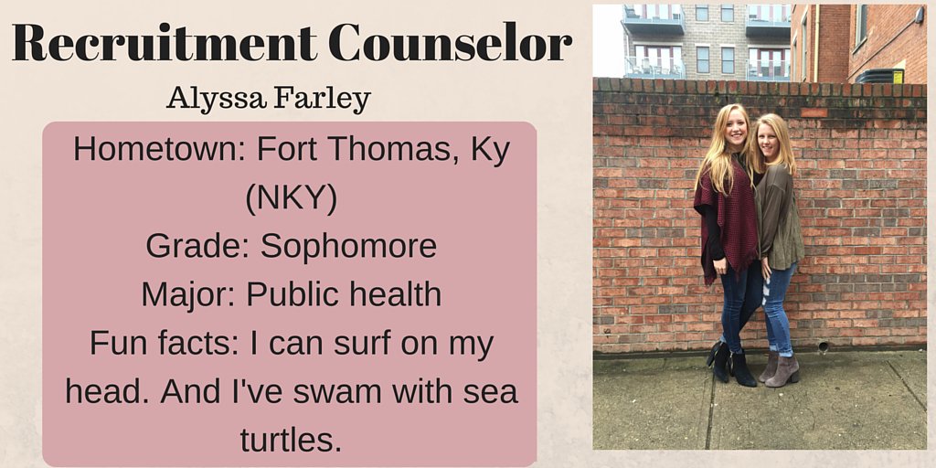 PanhellenicUofL's tweet photo. **Recruitment Team Spotlight**
Meet Alyssa Farley, a Recruitment Counselor for Fall 2016! https://t.co/2mKSIPaPSh