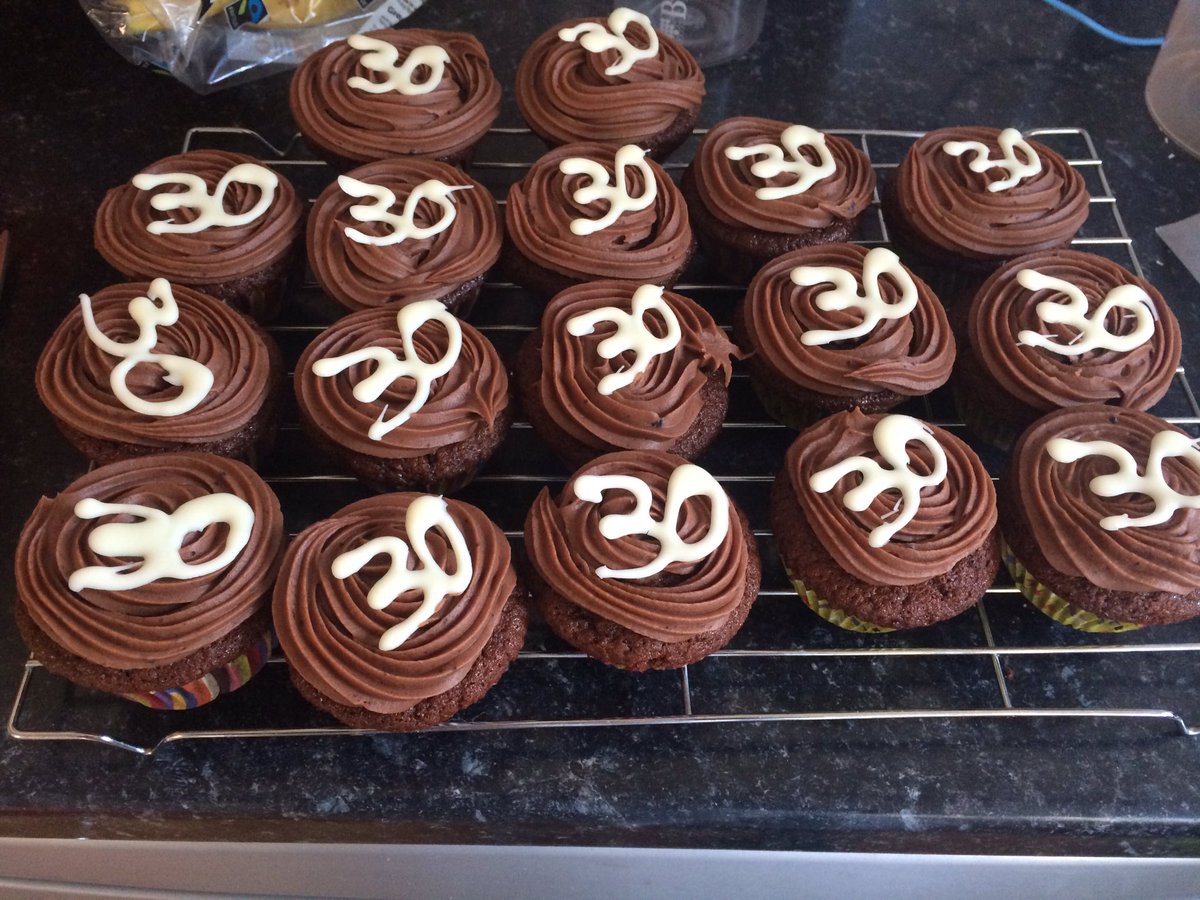Mates 30th birthday cupcakes
