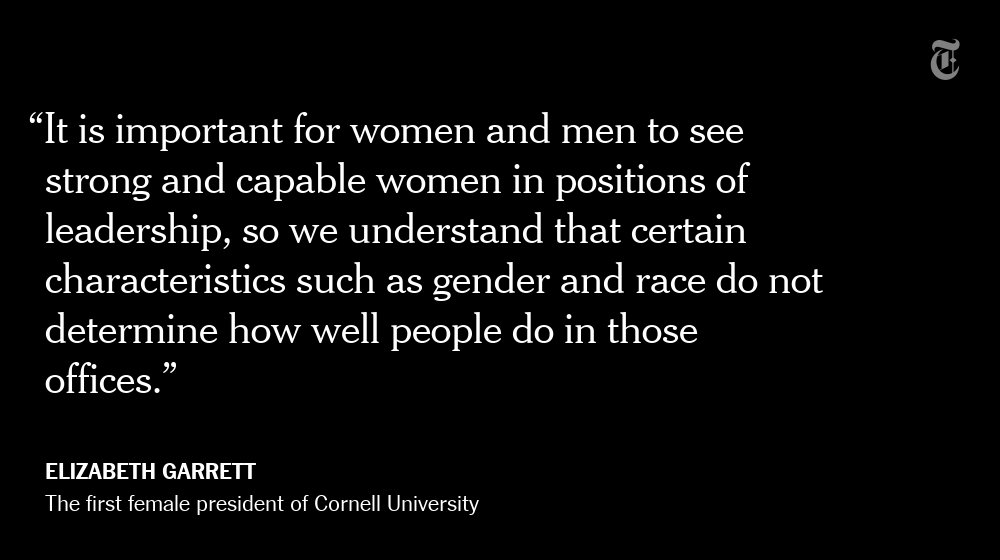 nytimes's tweet photo. The NYT obituary for Elizabeth Garrett, the first female president of Cornell University https://t.co/esBvWvrjDT https://t.co/9SyXFQhfQ8