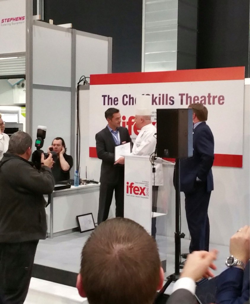 CoolhullFarm's tweet photo. Great to name final cut @IFEX_NI product of the show - apple pie cheesecake!! https://t.co/8B4L1WMJpW