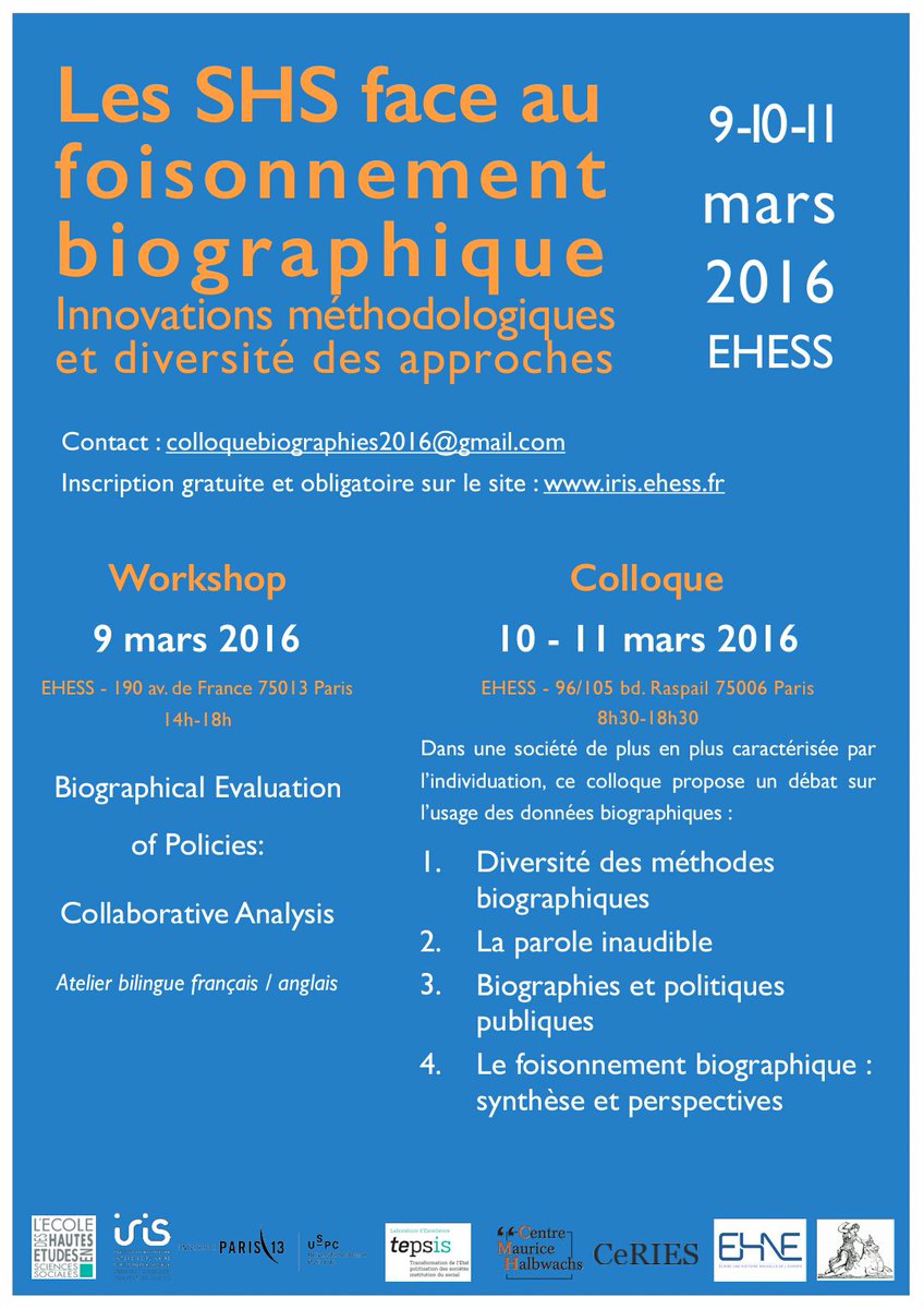 JuliettePle's tweet photo. J-1 !!!
#ColloqueBiographies2016 #ColloqueFoisonnementBiographique #EHESS https://t.co/ikx60NC3Q9