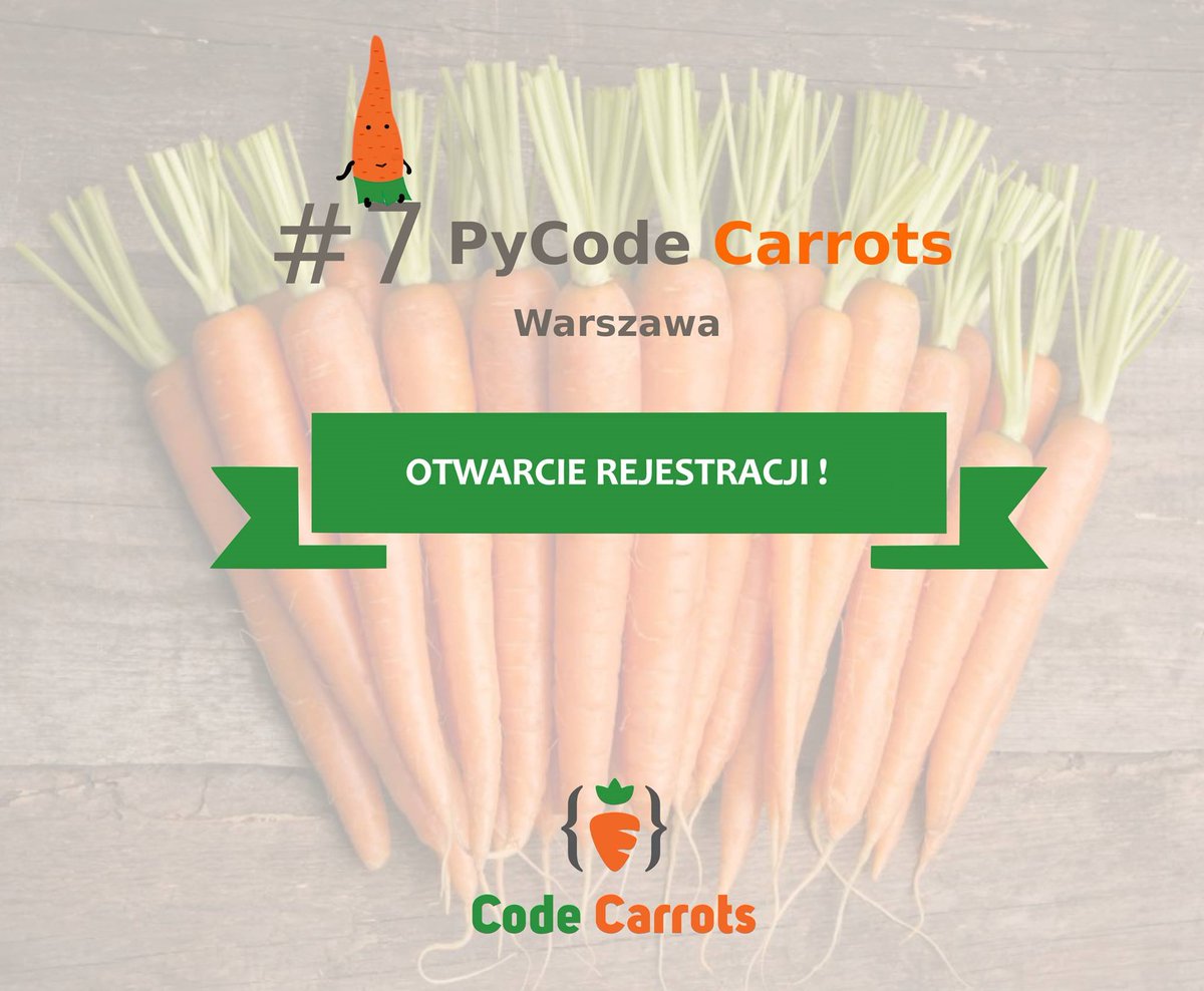 ggcarrots's tweet image. Registration for PyCode Carrots Warsaw #7 is open! geekgirlscarrots.org/4702/pycode-ca… #goCarrots #lovePython #womenintech