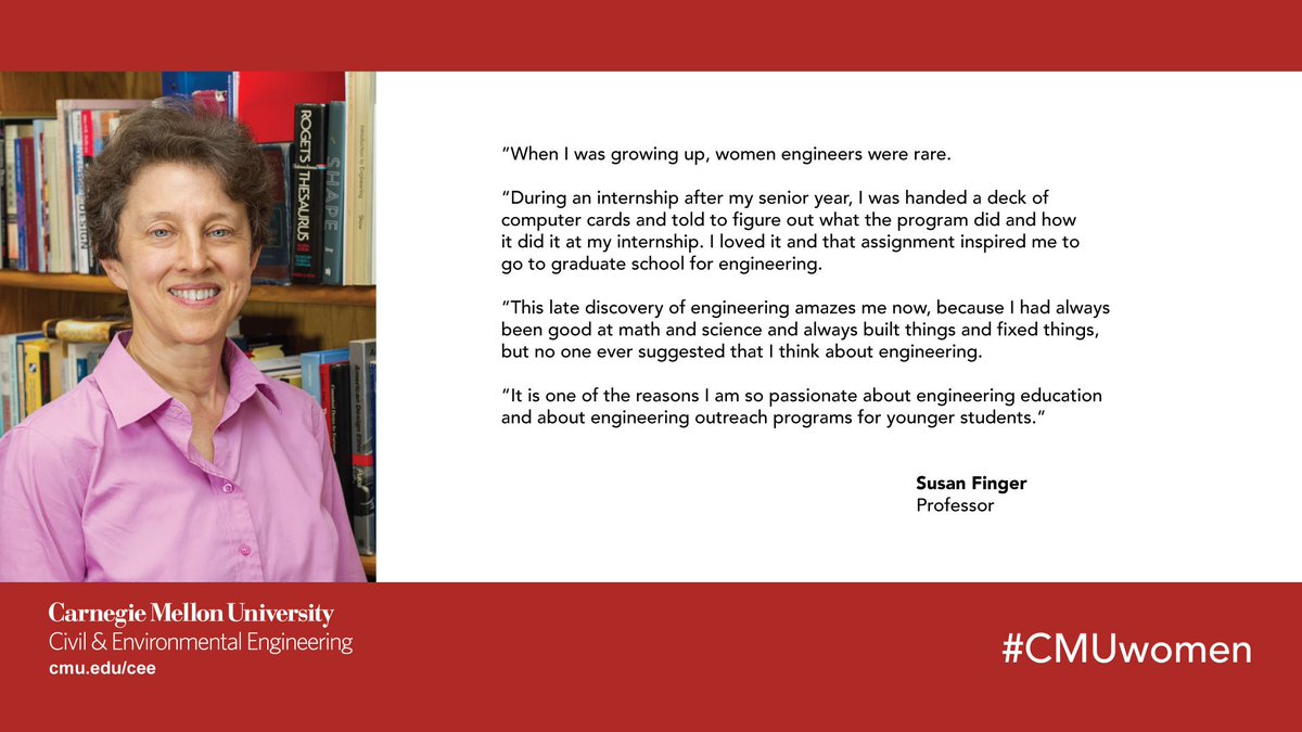 Cmu Cee Celebrating Cee Prof Susan Finger One Of The Cmuwomen Leaders Womenshistorymonth T Co N7cfpagntp