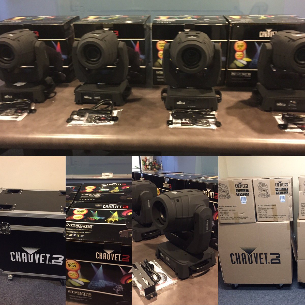 mvtpro's tweet photo. We got our shipment of new @ChauvetPro intimators #intelligentlights yesterday. #lightboard #eventproduction #mvtpro https://t.co/aFyI0Xja2z