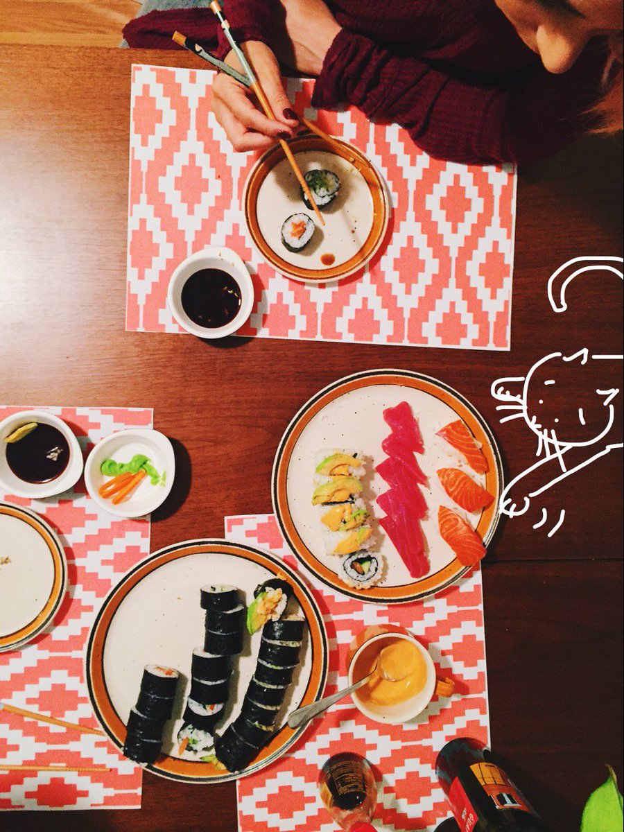 AtomDraw's tweet photo. Sushi with bad kitty π£ #MadeWithAtomDraw https://t.co/urr2SQHB9M