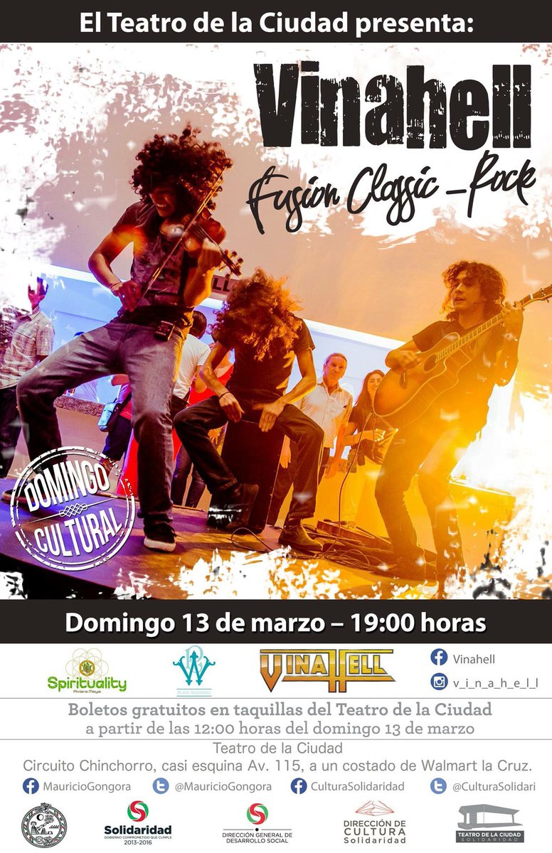 VERO_MIER's tweet photo. No te pierdas este #DomingoCultural 13 marzo 19hrs con #VinaHell en #TeatrodelaCiudad @CulturaSolidari https://t.co/gjqgx8E8sd