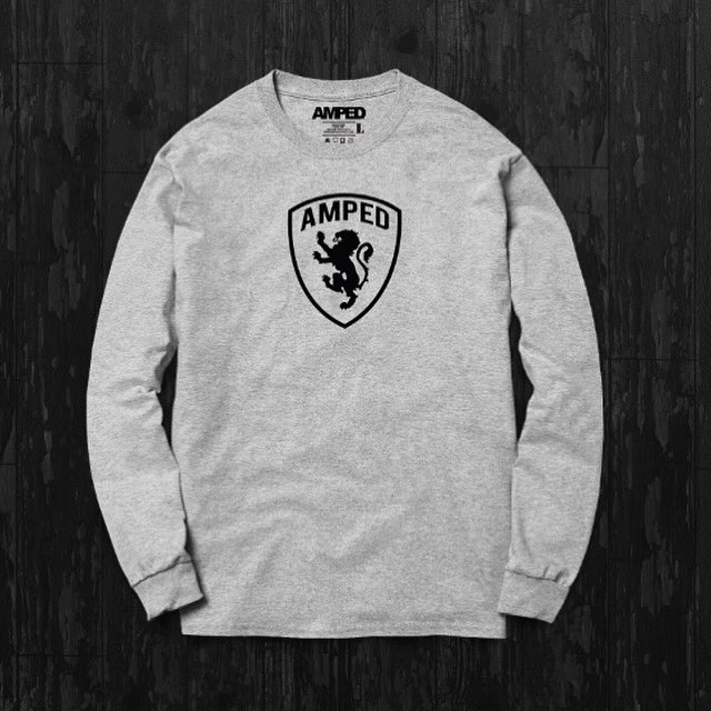 AmpedApparel's tweet photo. The simplistic yet BOLD Shield crewneck in grey is dropping this Thurs along with the rest of the #SPEEDCollection https://t.co/xe3tWJ8poz