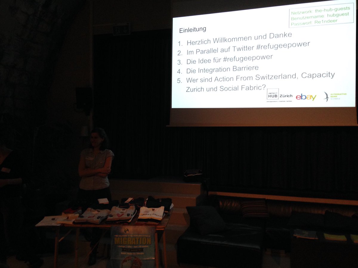 zsofiglatz's tweet photo. How can refugees be empowered? Mini-conference at ImpactHub Zürich #refugeepower https://t.co/gdC0UfVO66