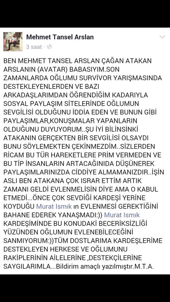 avatarAtakan15's tweet photo. Dogrusu atakanin 1sevgilisi oldugunu ve bunu sakladigini oyrendiyimde uzuldum sakladigina yani😊 #Survivor2016 https://t.co/nAPz1LMPhR
