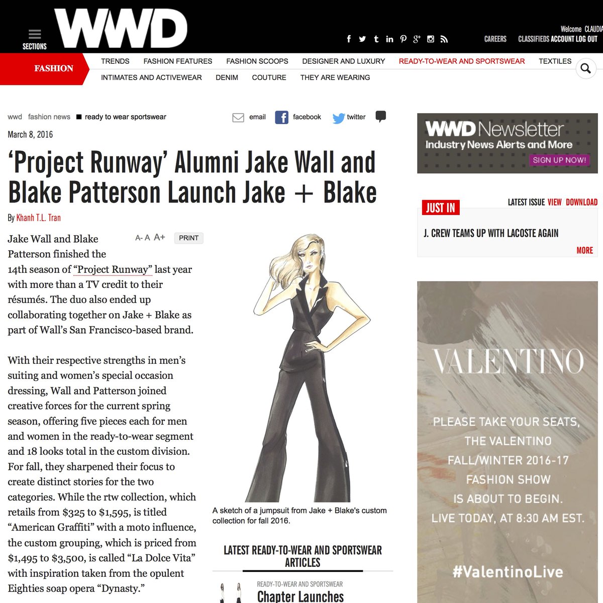 blakeMpatterson's tweet image. Thanks @WWD for the article announcing #BLAKExJAKE collaboration! 👗 #DesignerBlake #DesignerJake #WWD #ProjectRunway