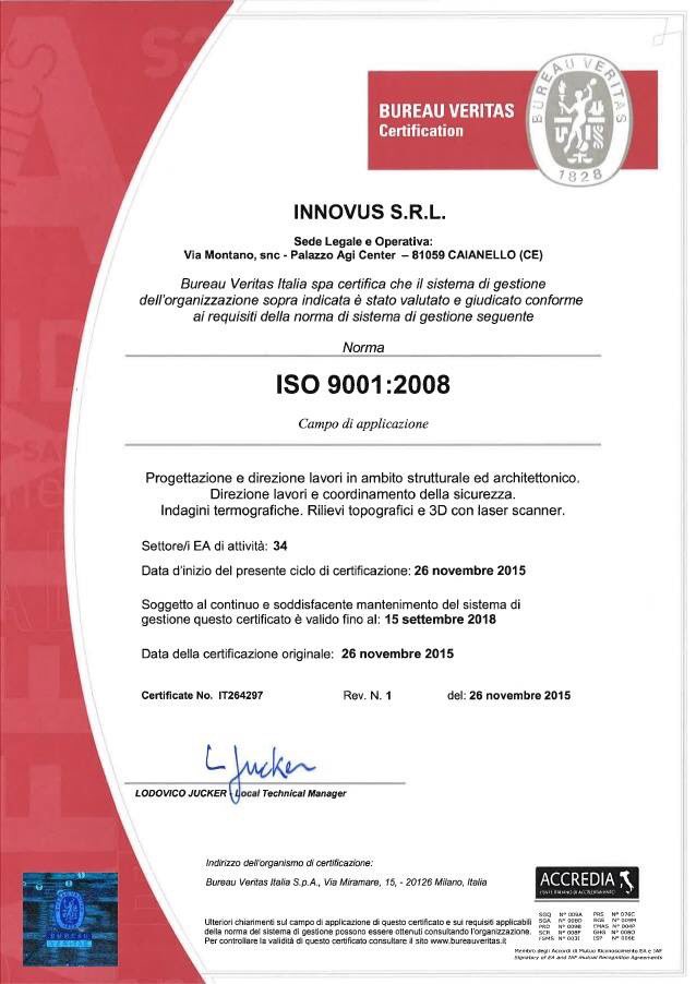 Certificazione #ISO9001 #progettazione #direzionelavori #rilievo3d #laserscanner #termocamera