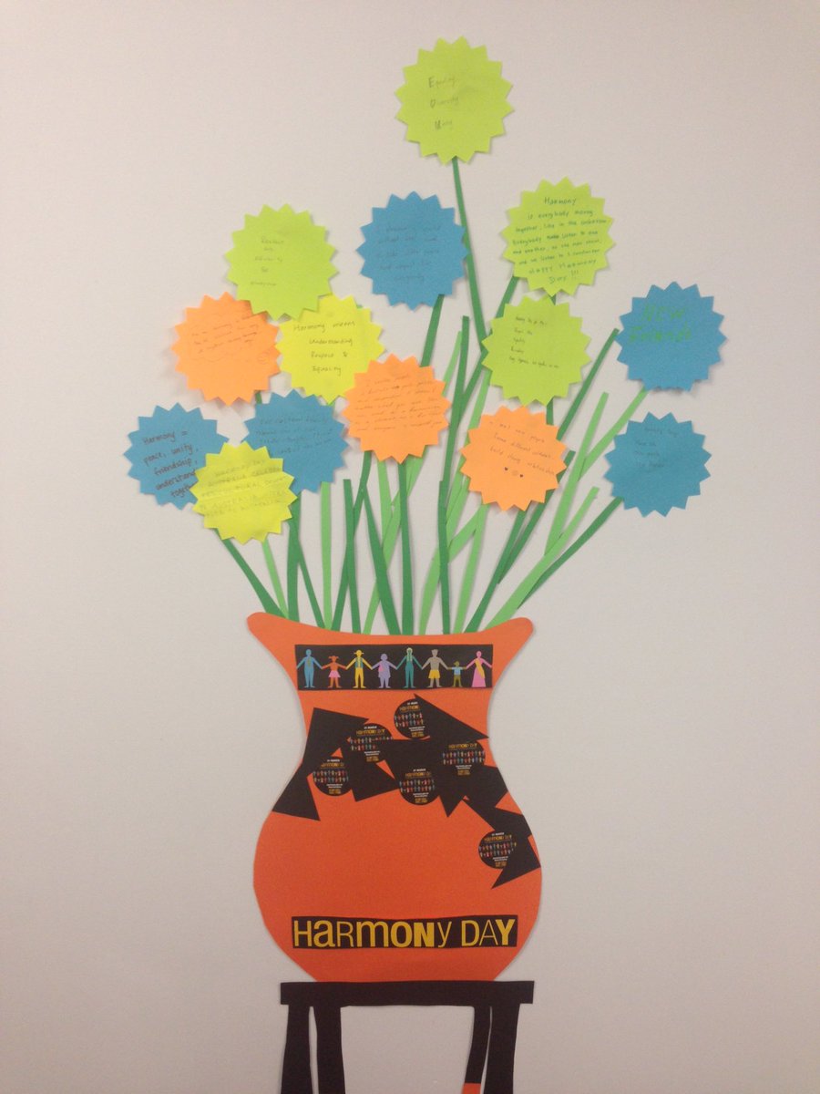 mishydeecee's tweet photo. Our Harmony Day vase is starting to bloom with messages of what Harmony Day means to our students. #harmonyday https://t.co/lYXekUEhBk