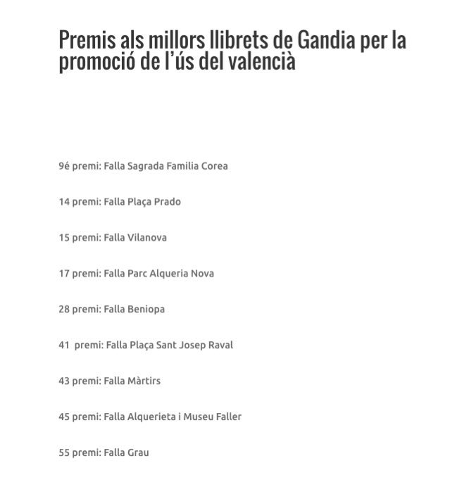 Enhorabona a les 9 comissions falleres d #Gandia que han obtés premi al Llibret per la promoció de l'ús del Valencià