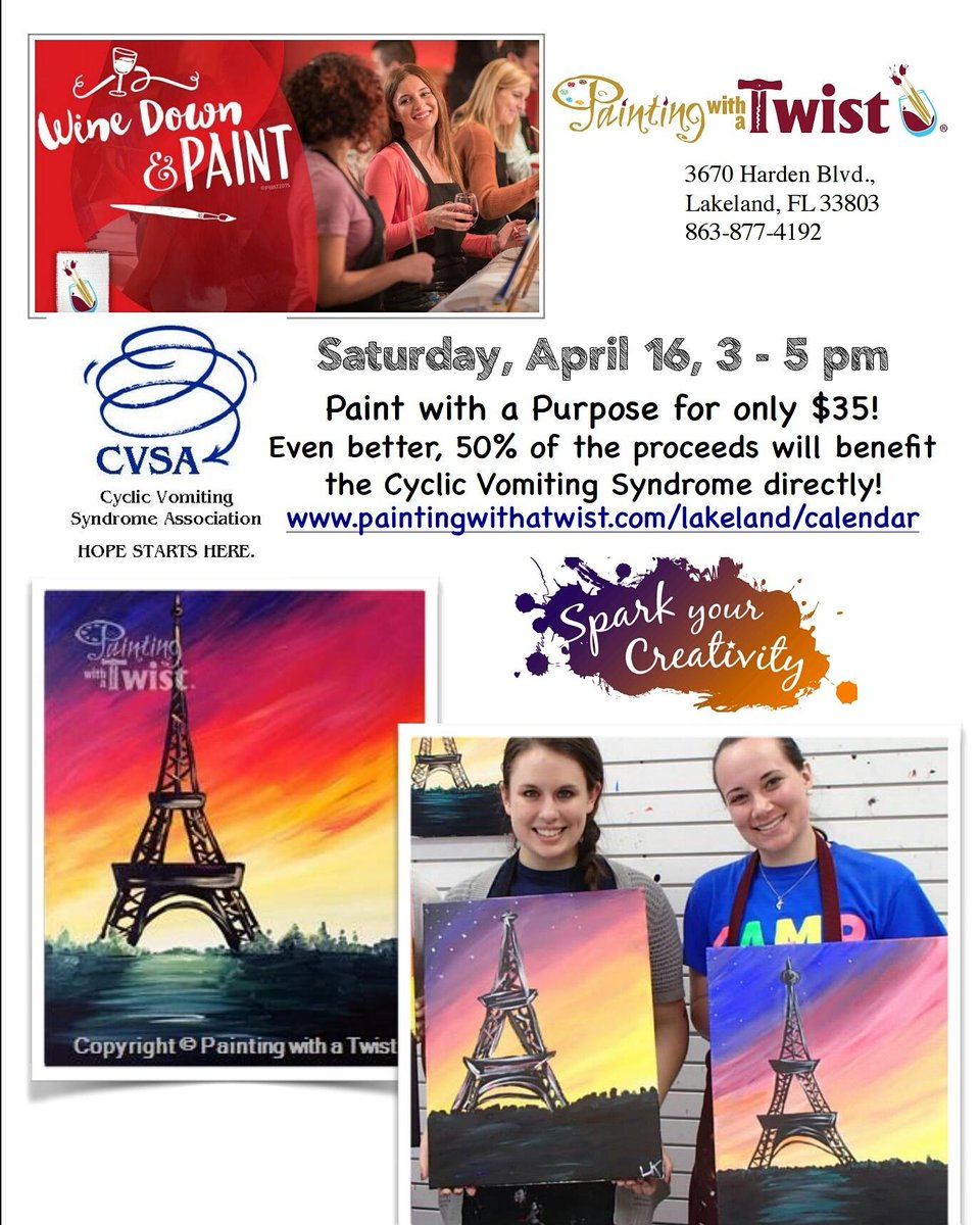 trinitystroops's tweet image. If anyone&apos;s in the area, come paint with us! #Awareness for #CyclicVomiting. #Charity