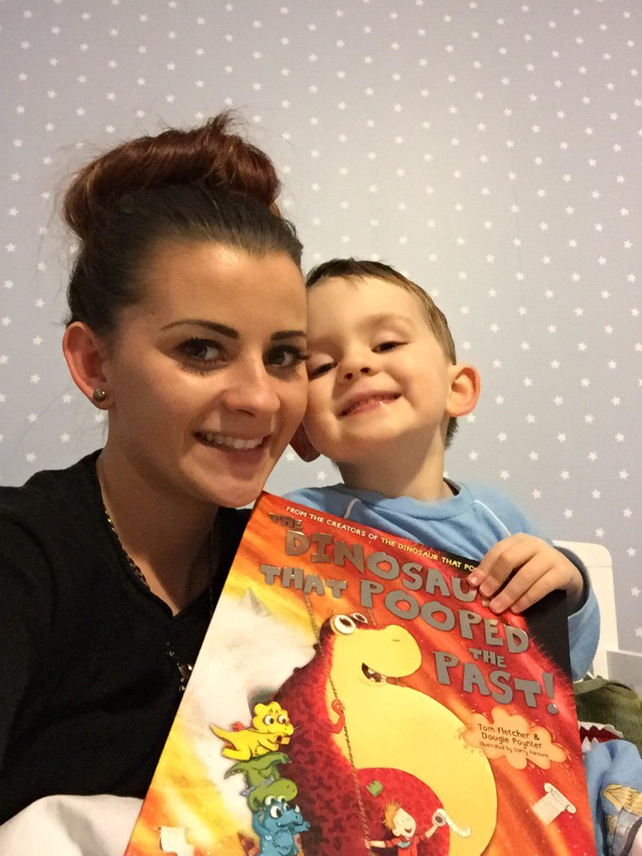 Miss_Secker's tweet photo. @DougiePoynter @tommcfly just a little bedtime reading for myself and Bobby. We ❤️ these stories. Good work lads RT https://t.co/dt6N4KBsla